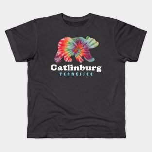 Gatlinburg Tennessee Tie Dye Bear Great Smoky Mountains Kids T-Shirt